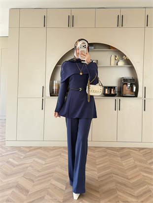 Soft Pelerinli Takım İndigo (4447)