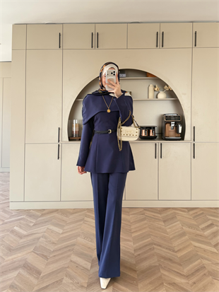 Soft Pelerinli Takım İndigo (4447)