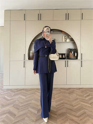 Soft Pelerinli Takım İndigo (4447)