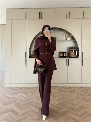 Soft Pelerinli Takım Mürdüm (4447)