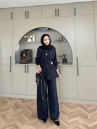 Sole Pantolonlu Takım Lacivert