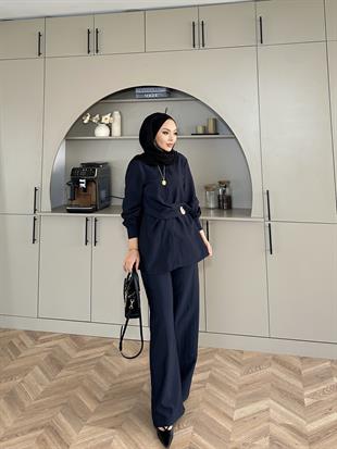 Sole Pantolonlu Takım Lacivert