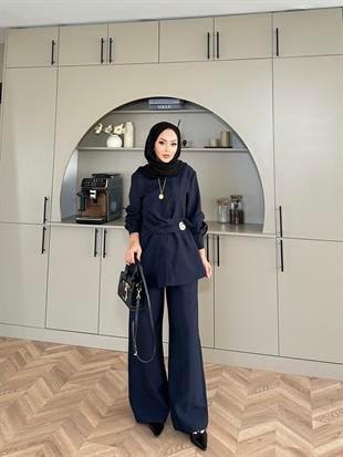 Sole Pantolonlu Takım Lacivert