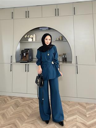 Sole Pantolonlu Takım Petrol