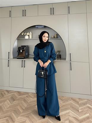 Sole Pantolonlu Takım Petrol