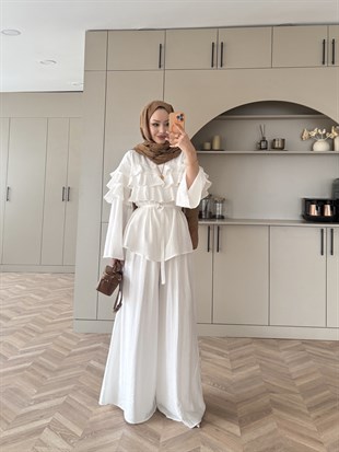 Soleil Kat Kat Pantolon Takım Ekru (4478)