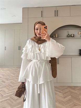 Soleil Kat Kat Pantolon Takım Ekru (4478)