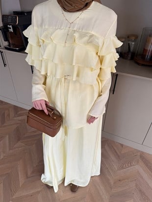 Soleil Kat Kat Pantolon Takım Sarı (4478)