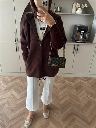 Sonya Angora Hırka Acı Kahve