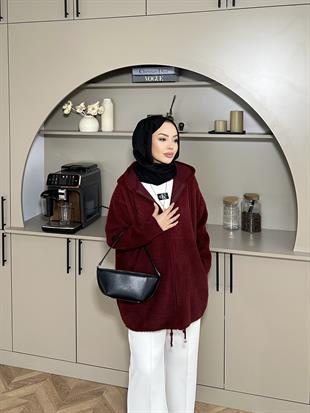 Sonya Angora Hırka Bordo