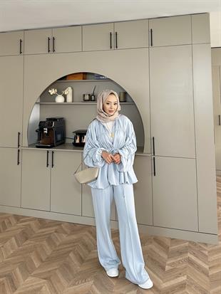 Pushe Büzgülü Takım Bebe Mavisi