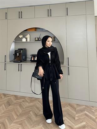 Pushe Büzgülü Takım Siyah