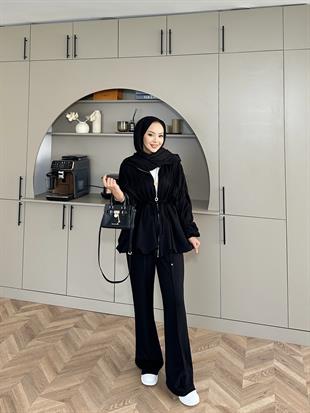 Pushe Büzgülü Takım Siyah