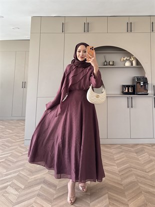 Soraya Fırfır Detaylı Etekli Takım Bordo (4467) 