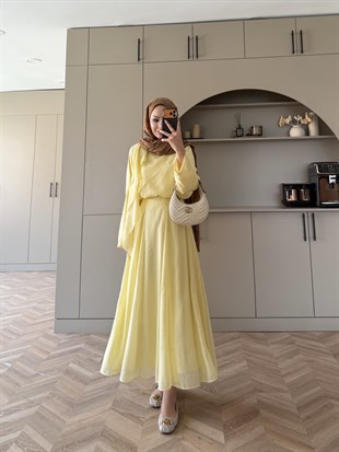 Soraya Fırfır Detaylı Etekli Takım ButterYellow (4467)