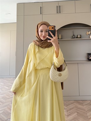 Soraya Fırfır Detaylı Etekli Takım ButterYellow (4467)