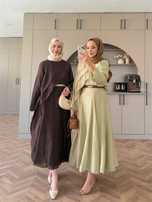 Soraya Fırfır Detaylı Etekli Takım Çağla (4467)
