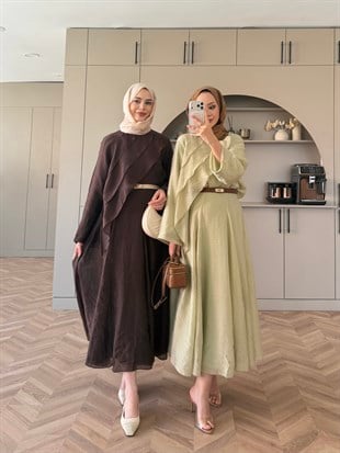 Soraya Fırfır Detaylı Etekli Takım Çağla (4467)