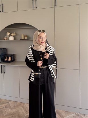 Spoon Oysh Pantolonlu Takım Siyah (2378)