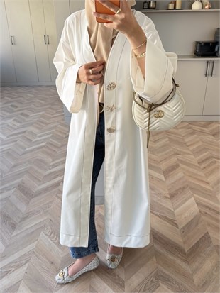 Star Kimono Kot Ceket Ekru 
