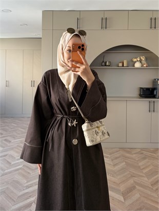 Star Kimono Kot Ceket Kahve (0070)