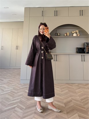 Star Kimono Kot Ceket Mürdüm (0070)