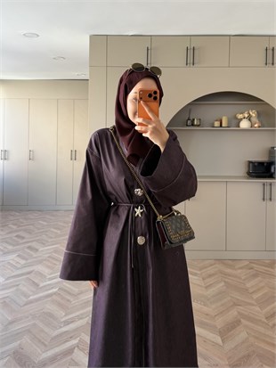 Star Kimono Kot Ceket Mürdüm (0070)