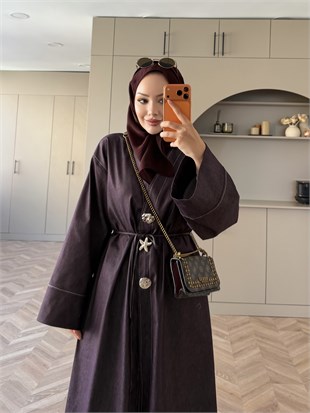 Star Kimono Kot Ceket Mürdüm (0070)