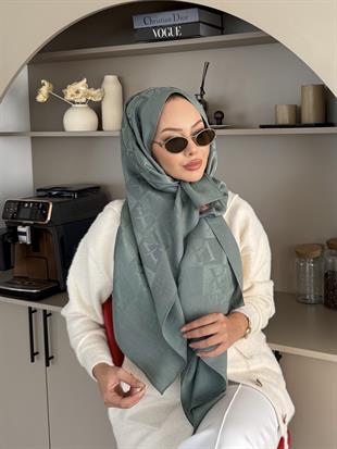 Su Yeşili VA Dama Desen Naia Şal