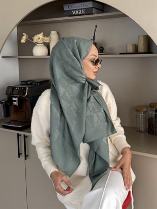 Su Yeşili VA Dama Desen Naia Şal