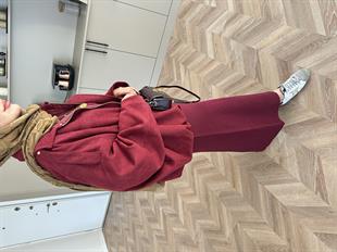 Süet Bomber Ceket Bordo