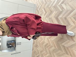 Süet Bomber Ceket Bordo