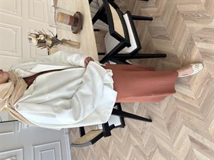 Süet Bomber Ceket Ekru