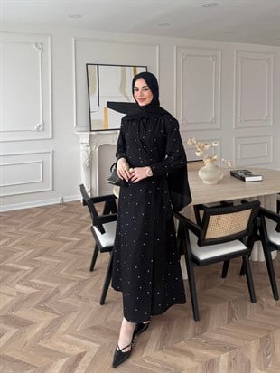 Sugar Puantiyeli Yandan Bağlamalı Elbise Siyah (2349)