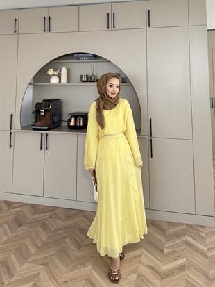 Şura Etekli Takım Bej