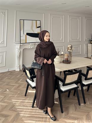 Sweat Elbise Acı Kahve