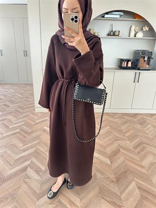 Sweat Elbise Acı Kahve