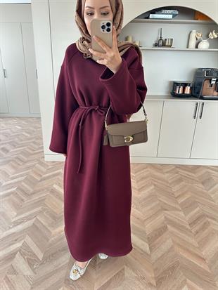 Sweat Elbise Bordo