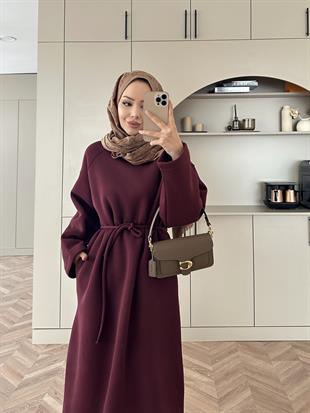 Sweat Elbise Bordo