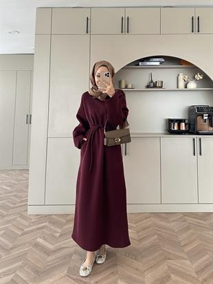 Sweat Elbise Bordo