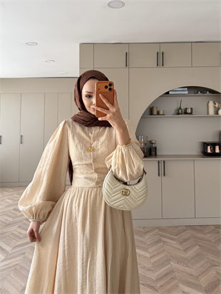 Tahras Gömlekli Etekli Takım Bej (934)