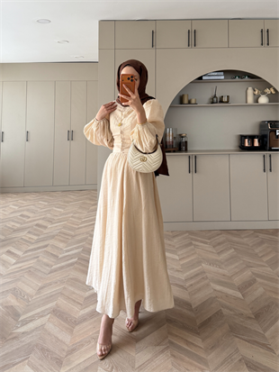 Tahras Gömlekli Etekli Takım Bej (934)