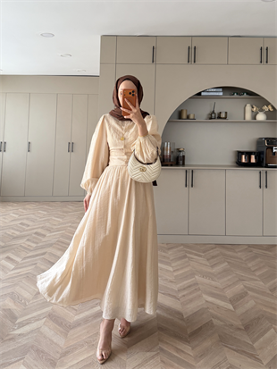 Tahras Gömlekli Etekli Takım Bej (934)