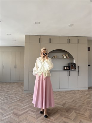 Tailor Düğmeli Yağmurluk Beyaz (2383)