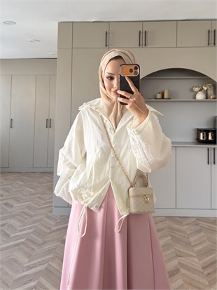 Tailor Düğmeli Yağmurluk Beyaz (2383)
