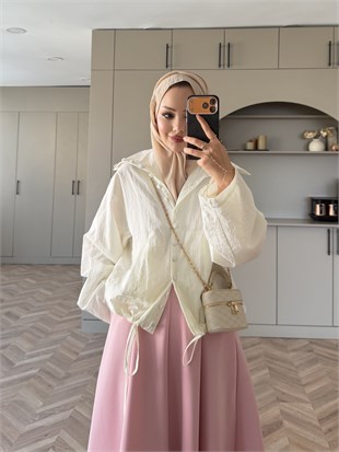 Tailor Düğmeli Yağmurluk Beyaz (2383)