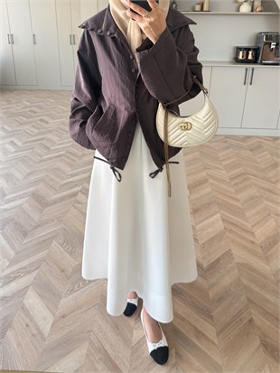 Tailor Düğmeli Yağmurluk Kahve (2383)