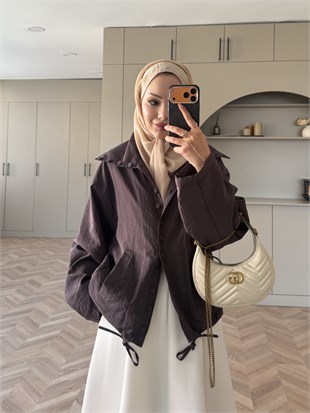 Tailor Düğmeli Yağmurluk Kahve (2383)