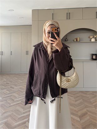 Tailor Düğmeli Yağmurluk Kahve (2383)