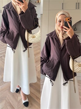 Tailor Düğmeli Yağmurluk Kahve (2383)